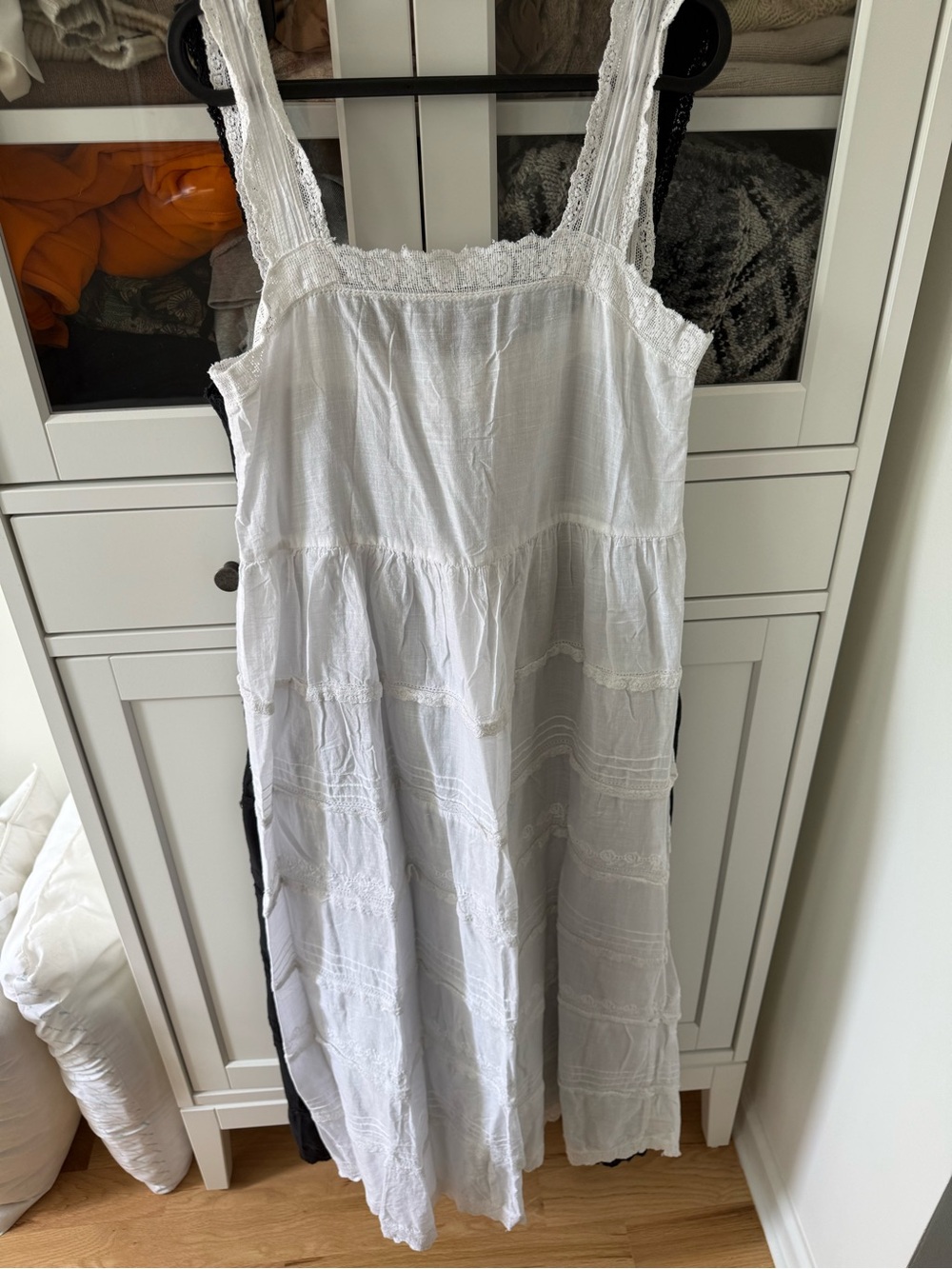 The GREAT black and white (2)  Lace-Trim Sleeveless Midi Dress - Picture 5 of 7